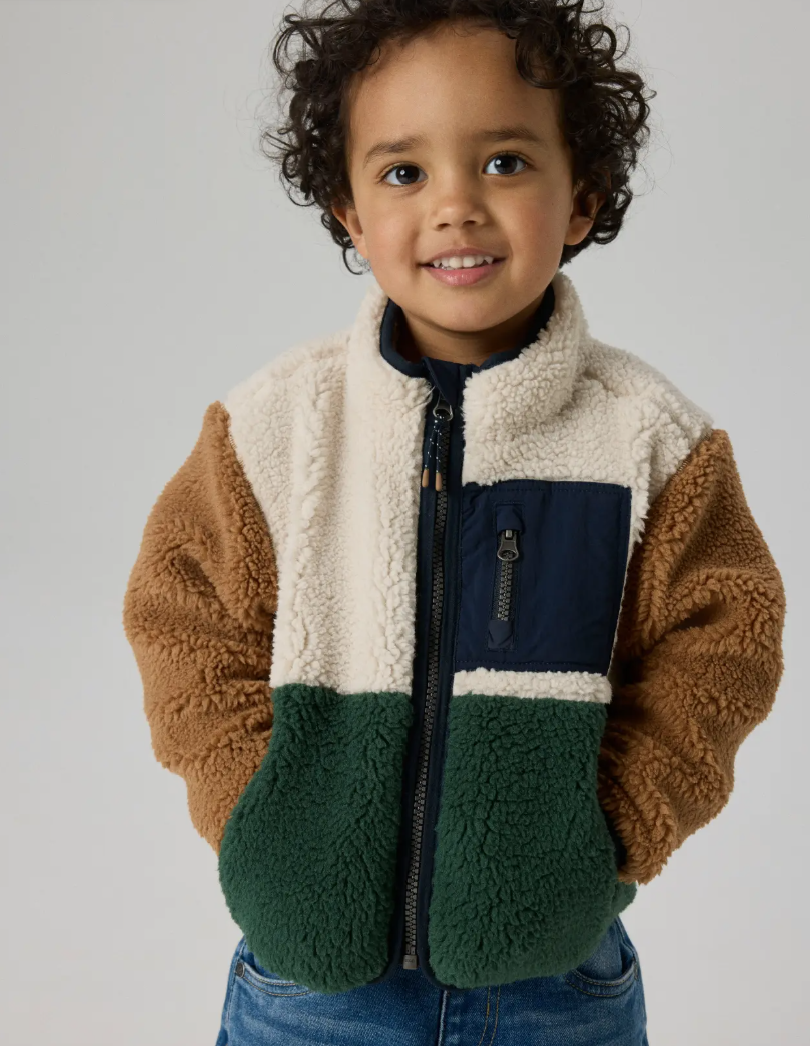 Teddy Jacke Colorblock